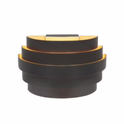 Highlight Design wandlampScudo zwart met goud 20cm - W3640.01