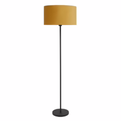 Highlight VloerlampProject zwart met gele kap Ø 45cm - V4720.01 + O4426.08