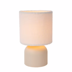 Lucide Tafellamp Woolly Beige - 16cm - E14