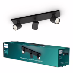 Philips Opbouwspot Runner Zwart 3xgu10