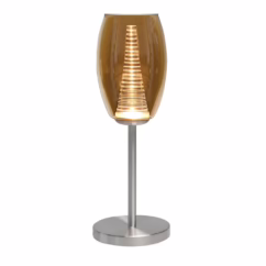 Highlight TafellampNebula nikkel met amber glas - T1433.28