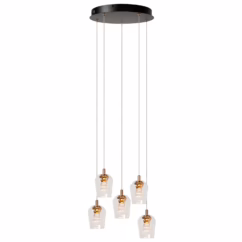 Lucide Hanglamp Berliane - Transparant - D34 Cm - Warm Wit - 5x4w