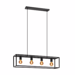 Eglo Hanglamp Blackcrown Zwart 4xe27