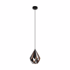 Eglo Hanglamp Carlton 1 Zwart Koper 110cm E27