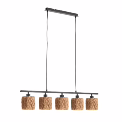 Fischer & Honsel Hanglamp Hyazinthe Zwart 5xe14