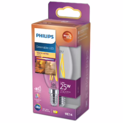 Philips Ledfilamentlamp Kaars - D3,5cm - Dimbaar - Warm Wit - E14 - 1,8w