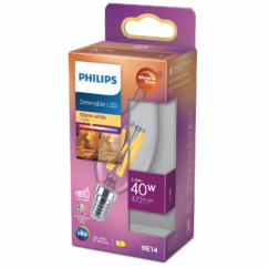 Philips Ledfilamentlamp Kaars - D3,5cm - Dimbaar - Warm Wit - E14 - 3,4w