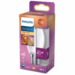 Philips Ledlamp Kaars - D3,5cm - Dimbaar - Warm Wit - E14 - 3,4w
