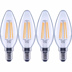 Sencys Ledfilamentlamp Kaars C35c - D3,5cm - Warm Wit - E14 - 3,4w - 4 Stuks