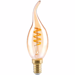 Sencys Ledfilamentlamp Kaars Cl35g Retro - Amber - D3,5cm - Warm Wit - E14 - 2w