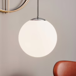 ALDEX Dione pendant light, 1-bulb, white/chrome 30 cm