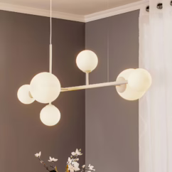 ALDEX Dione pendant light, 6-bulb, white