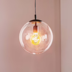 ALDEX Hanging light 562, clear glass, black cap/canopy
