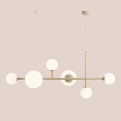 ALDEX Joel pendant light, beige/white, 6-bulb