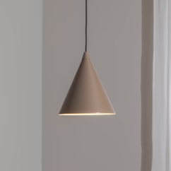 ALDEX Pendant light, beige, metal, ⌀ 24 cm, cone, E27