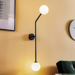 ALDEX Pure wall light, 2-bulb, black, vertical