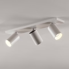 Arcchio Brinja spotlight, white, angular, ⌀ 6 cm, 3-bulb, GU10