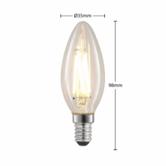Arcchio Filament LED bulb E14 4W 827 candle dimmable 2-set