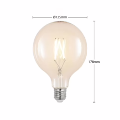 Arcchio Filament LED bulb E27 6W 2700K G125 globe clear 3x