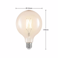 Arcchio Filament LED bulb E27 8W 2700K G125 globe clear 3x