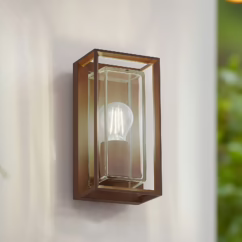 Arcchio Ismera outdoor wall light, rust-coloured, IP65, glass, E27