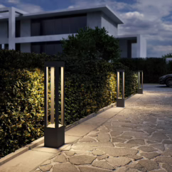 Arcchio LED bollard light Lienna, 90 cm, grey, metal, IP65