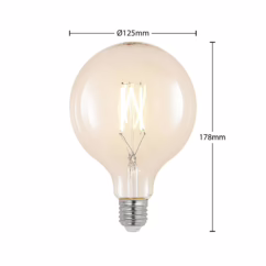 Arcchio LED bulb E27 6 W 2,700 K G125 globe filament clear
