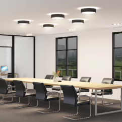 Arcchio LED ceiling lamp Vanida, black, ⌀ 40 cm, up/down