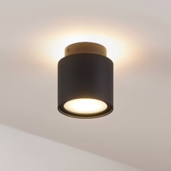 Arcchio ceiling lamp Walisa, ⌀ 10 cm, black, diffuser, GU10