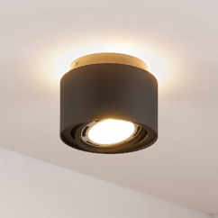 Arcchio ceiling lamp Walisa, ⌀ 15 cm, black, metal, GU10