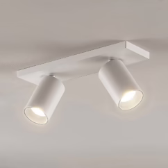 Arcchio spotlight Brinja, white, angular, ⌀ 6 cm, 2-bulb, GU10