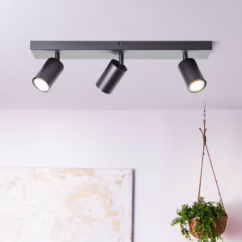 Brilliant Jello downlight, length 50 cm, black, 3-bulb, metal