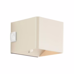 Brilliant LED outdoor wall lamp Iseo, beige, width 10 cm, sensor