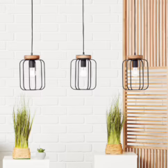 Brilliant Tosh hanging light, three-bulb, linear