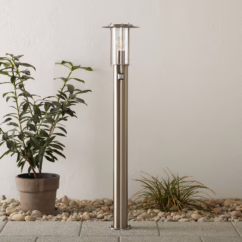 Brilliant York path light, stainless steel, motion detector, IP44