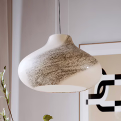 By Rydéns Mira pendant light, natural, ⌀ 45 cm, glass