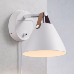 DFTP by Nordlux Strap wall light with a leather strap, white
