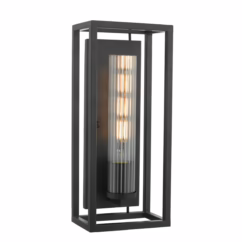 Dar FEL0722 Felipe 1 Light Wall Light In Black