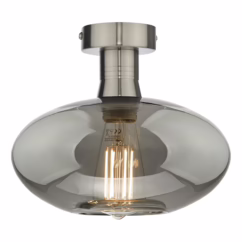 Dar Lighting Emerson Semi Flush Ceiling Light In Antique Chrome With Smoked Glass EME4861-E04