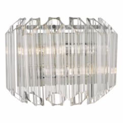 Dar TUV0908 Tuvalu 2 Light Wall Light In Polished Chrome