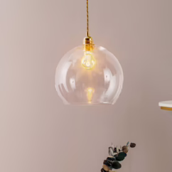 EBB & FLOW Rowan pendant lamp clear glass, gold ⌀ 28 cm