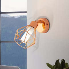 EGLO Copper-coloured Zapata LED wall light, cage look