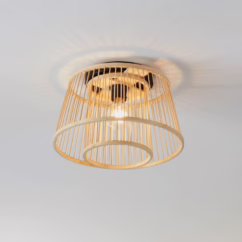 EGLO Hykeham ceiling light, ⌀ 38 cm, natural, bamboo