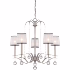 Elstead QZ/WHITNEY5 Whitney 5 Light Ceiling Chandelier Light In Imperial Silver