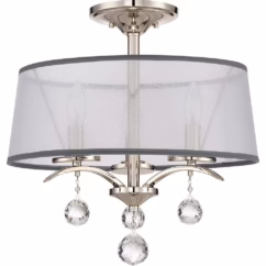 Elstead QZ/WHITNEY/SF Whitney 3 Light Pendant/Semi Flush Ceiling Light In Imperial Silver