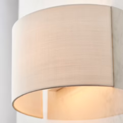 Endon 70334 Obi 1 Light Semi Circular Wall Light In Vintage White Linen
