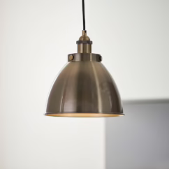 Endon 98745 Franklin Small Ceiling Pendant Light In Antique Brass Finish