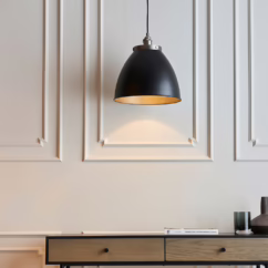 Endon 98749 Franklin Large Ceiling Pendant Light In Aged Pewter and Matt Black Finish