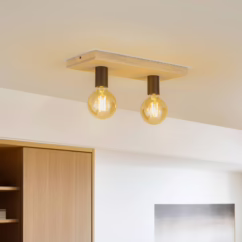 Envostar Lobo ceiling lamp 2-bulb pine grey