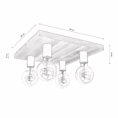 Envostar Lobo ceiling lamp 4-bulb pine grey